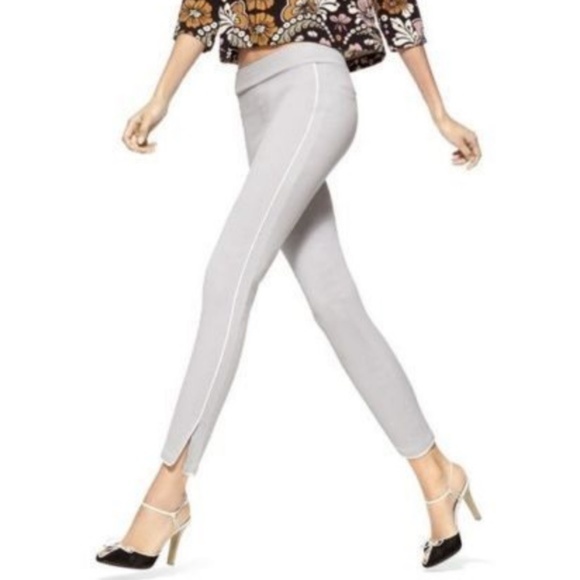 (NWT) Hue Womens Gray Piped Polished Twill Skimmer Leggings Sizes XS/S/M/L - Picture 1 of 7